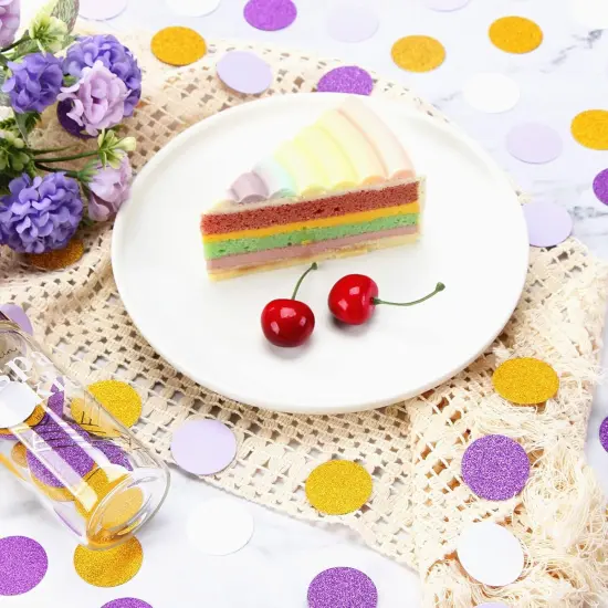 300pcs - White Purple-Gold Party Decorations Confetti {4}