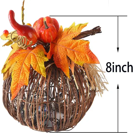 Artificial Rattan Pumpkin Battery Operated LED Fall {6}