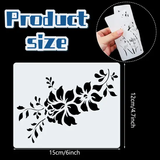 20 Pieces Wildflower Stencils - Rectangular Style {2}