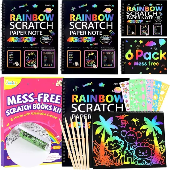Rainbow Scratch Notebook 6 Pack {1}