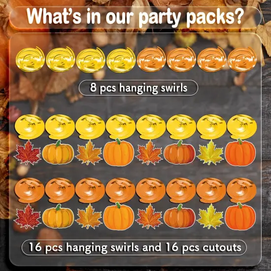 Fall Pumpkin Maple Leaf Hanging Swirl - Orange {4}