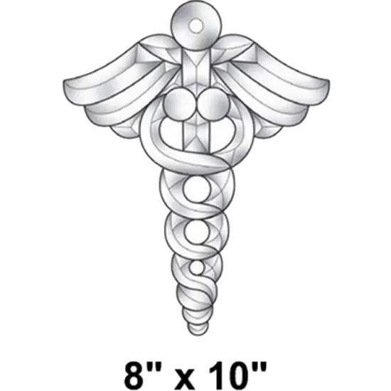 8" x 10" Exquisite Clear Glass Caduceus Bevel Cluster EC143 {2}
