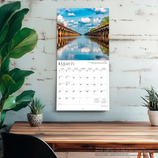Bayou Country | Louisiana Places | 2026 12 x 24 Inch (Hanging) Monthly Square Wall Calendar | Plastic-Free {5}