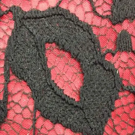 1 Yard Lips Design Black Cotton Lace Fabric for Dresses and Crafts 60 Inches {2}