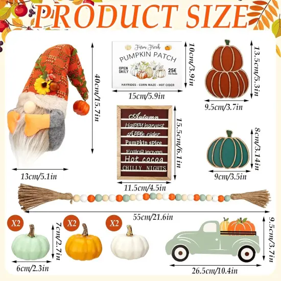 14 Pcs Fall Tiered Tray Decor Set {2}