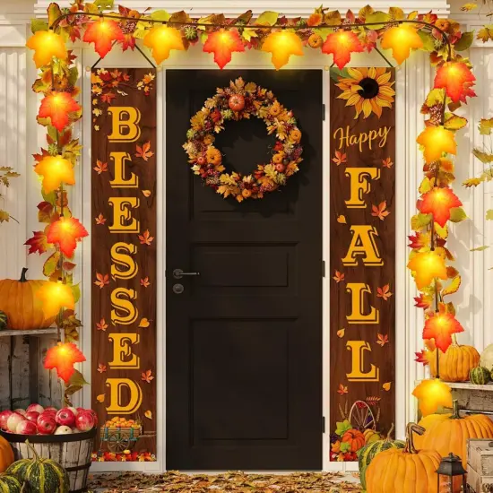 LED Fall String Lights Orange Yellow Leaf Lights {5}