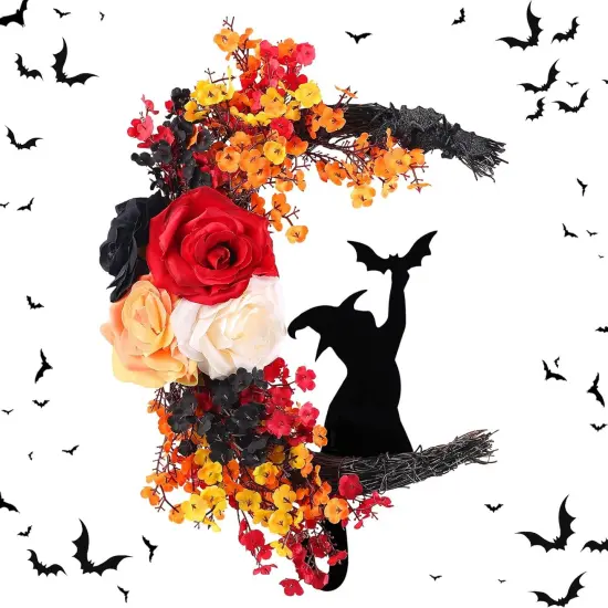 Halloween Wreaths for Front Door Moon Black {1}