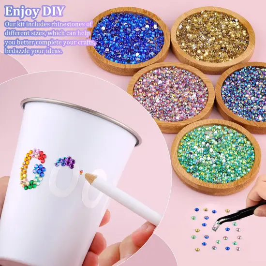 24000Pcs 3mm Resin Rhinestones with Tweezers and 3Pcs 10ml B7000 Glue - Multicolored {4}