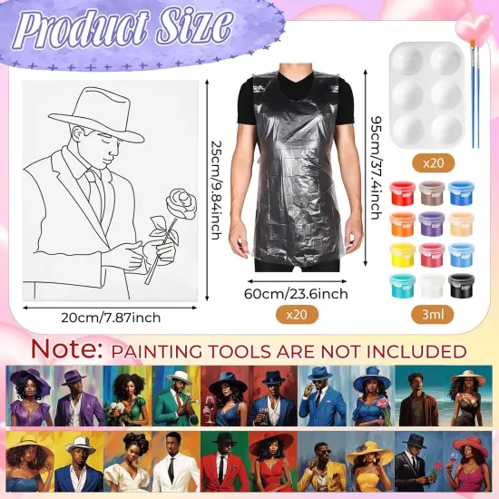 20 Pack Pre Drawn Canvas for Painting Drawn Canvas Paint Kit {2}