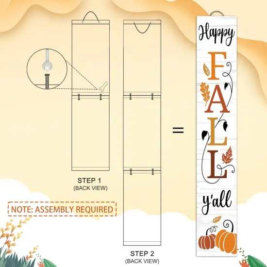 Happy Fall Y'all Wooden Porch Sign {2}