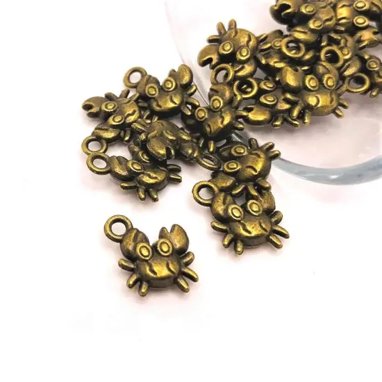 Bronze Tiny Crab 3D Charms, 12x11mm {1}