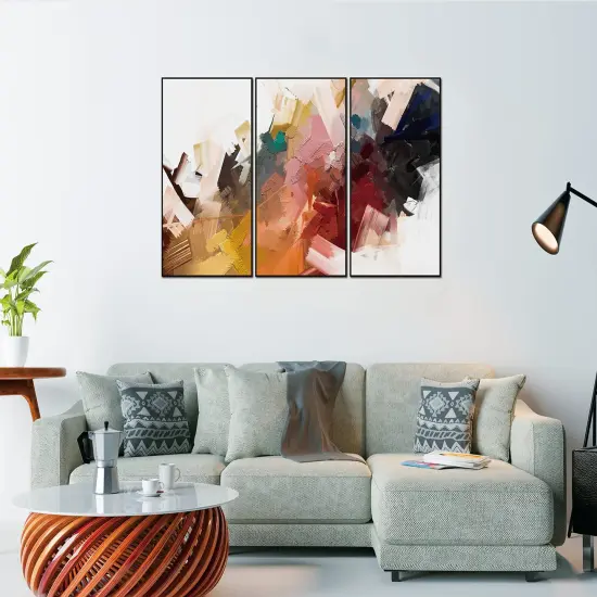 Whiteline Modern Living Luz 3-Piece 48""x24"" (each) Canvas Wall Art, Black PS Frame {1}