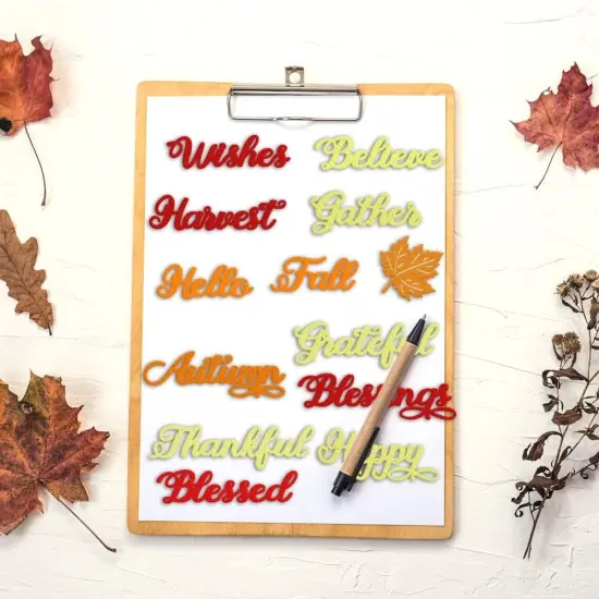 Fall Thanksgiving Words Cutting Dies for Card Making and Photo Album Decorations {4}