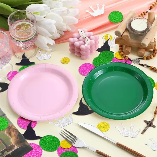 200Pcs Witch Movie Themed Table Confetti, Pink Green Witch Theme {5}