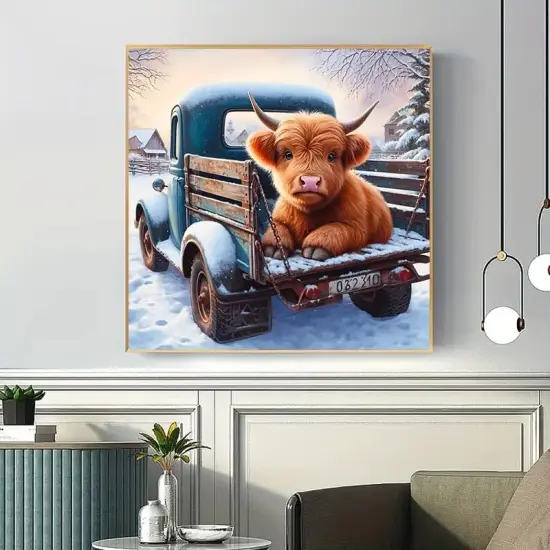 Truck Cow Diamond Painting Kits {2}