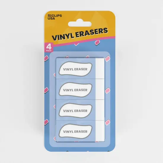 White Vinyl Erasers &ndash; Non-Toxic &ndash; 4 Count &ndash; 48 Sets {2}