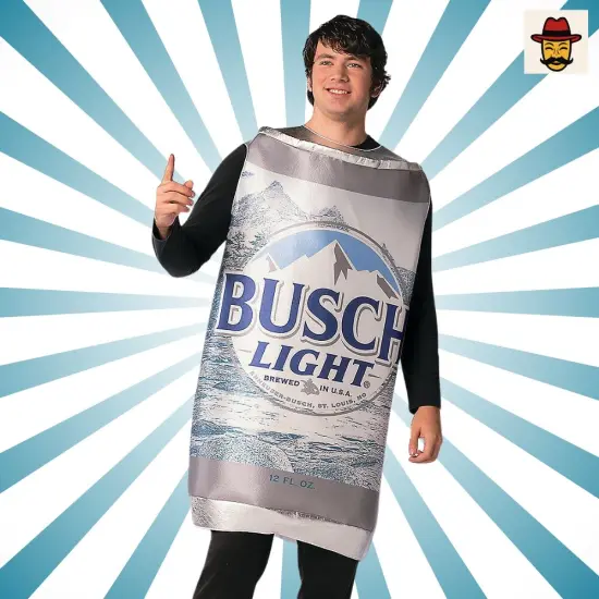 Busch Light Beer Can Costume Foam Tunic Photo Print Funny Adult Halloween Party Outfit {5}