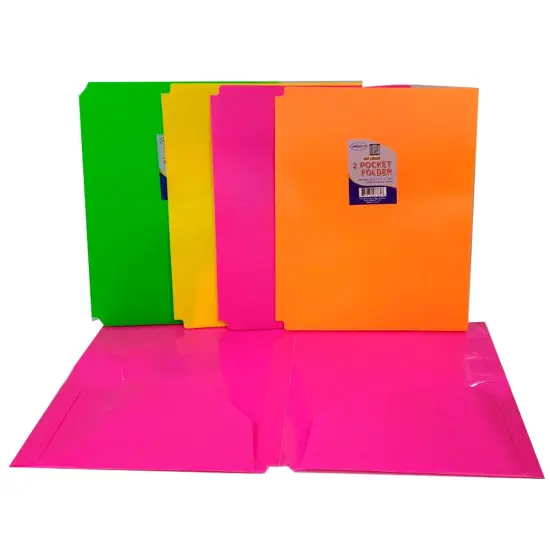 Neon Poly Folders &ndash; 2 Pockets &ndash; 48 Folders {1}