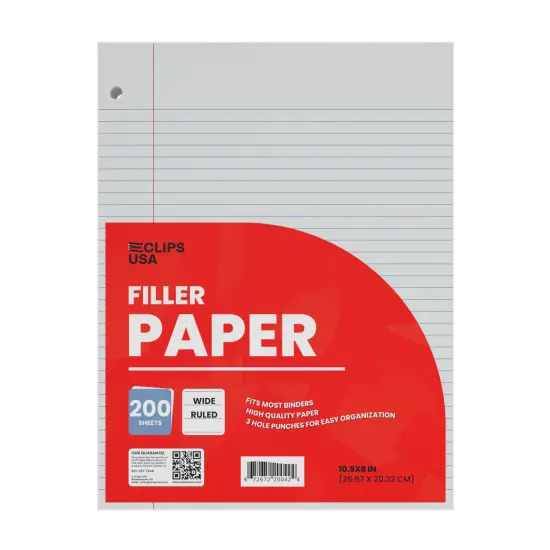 Filler Paper Wide-Ruled &ndash; 200 Sheets &ndash; 24 Packs {1}