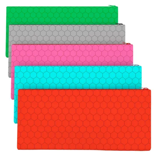 Pencil Pouch PVC 9.5x4.75 w/ Honeycomb Pattern &ndash; 72 Count {2}