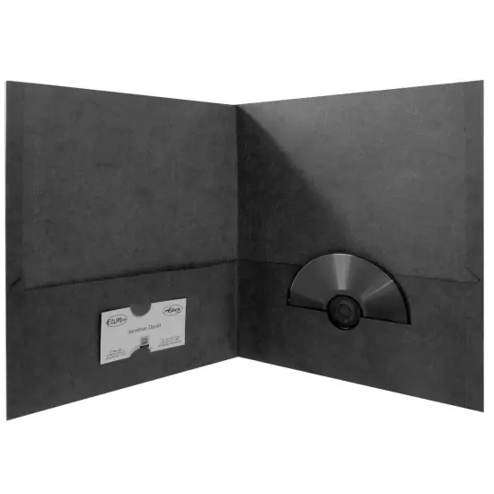 Black Paper Pocket Folders 8.5x11 in, 2 Pockets &ndash; 100 Ct {1}