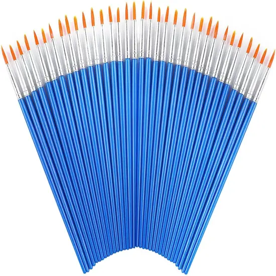 60 Pcs Round Paint Brushes,Small Brush Bulk for Detail Painting {1}