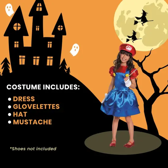 Nintendo Super Mario Bros Girl's Mario Costume Dress {6}
