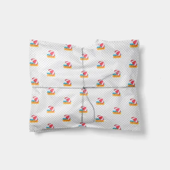 Beach Umbrella Vacation Emoji Gift Wrap {1}