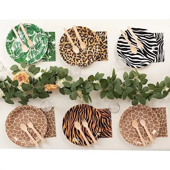 60 Assorted Animal Safari Disposable Paper PLATES NAPKINS Tableware Set Party {2}