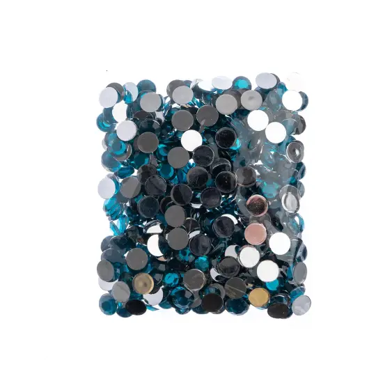 John Bead 10mm (SS45) Round Acrylic Flat Back Rhinestones, 500pcs Turquoise {4}