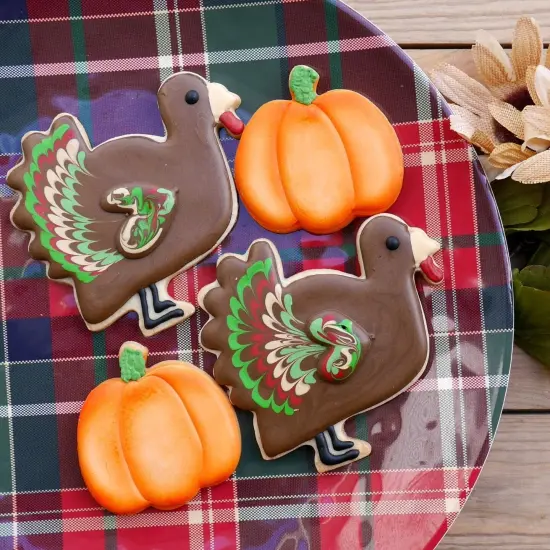 Thanksgiving Turkey Cookie Cutter Set 2-Piece Premium Stainless Steel {6}