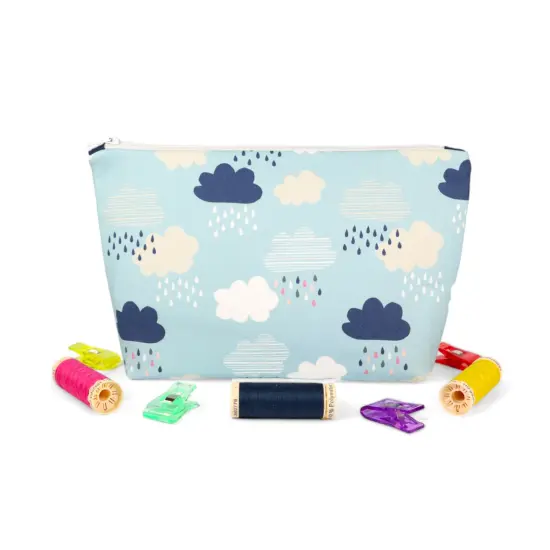 Crosscut Sewing Co.&reg; Zipper Pouch Sewing Project Kit for Beginners with Fabric, Instructions and Video Clouds {4}