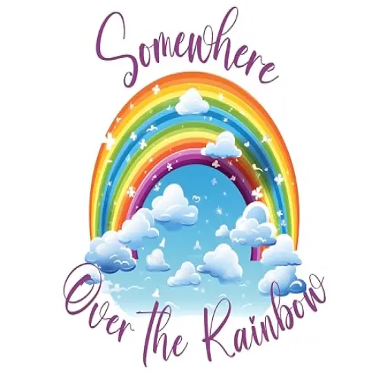 Somewhere Over The Rainbow in Purple Edible Cake Topper-1/4 Sheet {1}