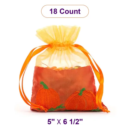 Pumpkin Taffeta Bag 5" x 6.5" Elegant Gift Wrap {1}
