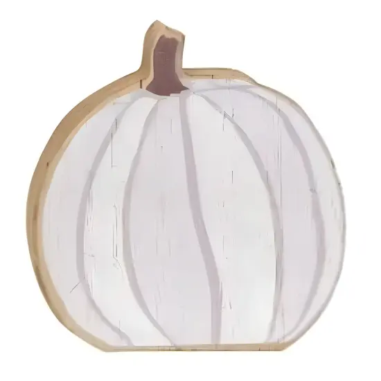 Wooden Pumpkin Sitters Set of 3 Freestanding Autumn Decor with Exposed Edges {4}