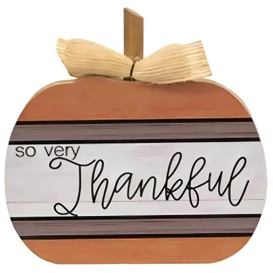 Wood Chunky Pumpkin Decor with Jute Bow, Fall Quotes 3 Asstd. {3}