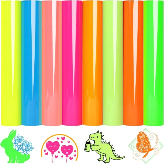 Neon HTV Heat Transfer Vinyl 8 Neon Sheets {1}