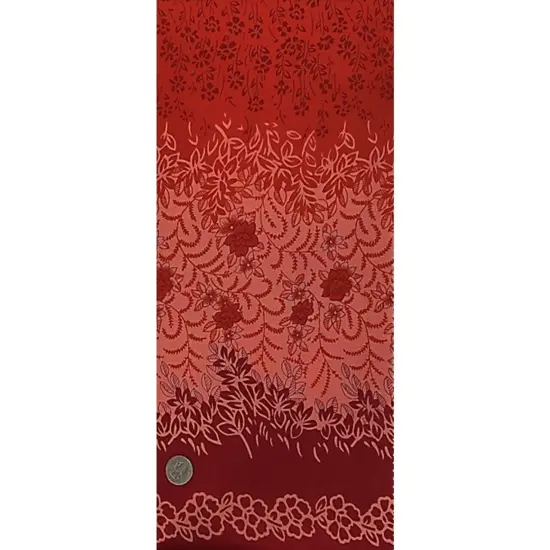 1 Yard Fuchsia Orange Double Border Cotton Voile Fabric 44/45 Inches Wide for Apparel {2}