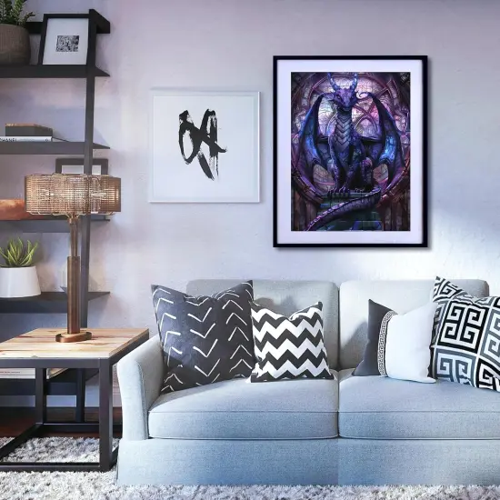 Diamond Painting Kit - Fantasy Dragon In Cathedral {5}