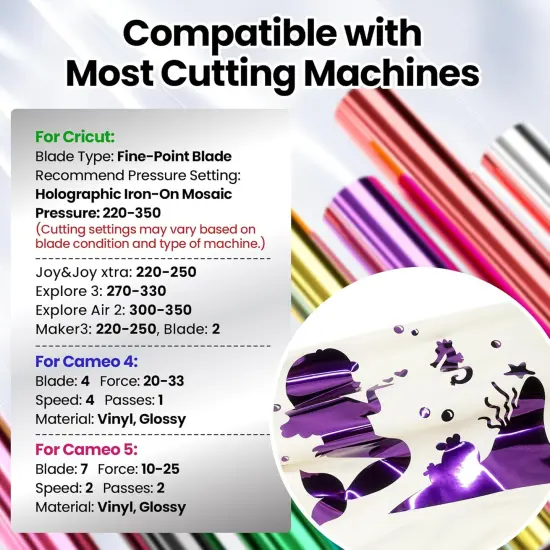 Thick Metallic Purple Heat Transfer Vinyl Chrome HTV Vinyl Roll, 12"x 6ft {3}