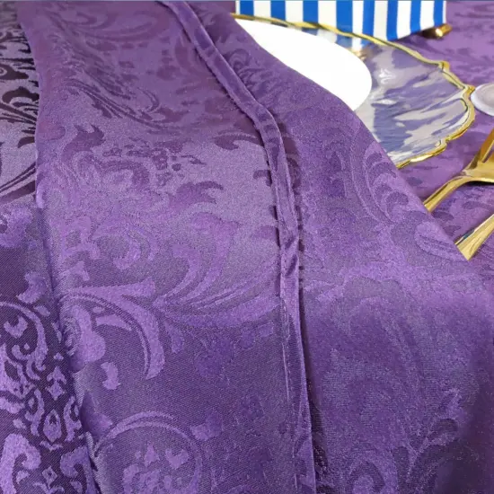 1 Piece Eggplant Floral Damask Jacquard Chair Cover for Elegant Folding Seating {4}