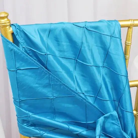 10 Pieces Turquoise Pintuck Taffeta Chair Sashes Elegant Wedding Decor 9" x 108" {2}
