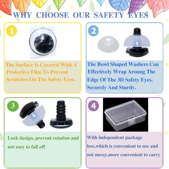 40Pcs 3D Clear Safety Eyes and Washers {2}