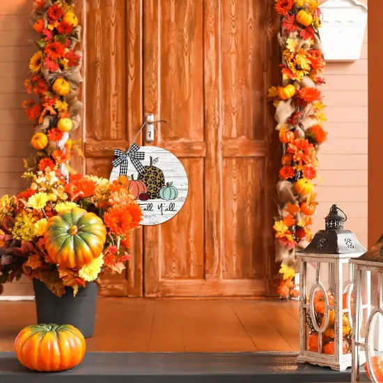 Fall Pumpkin Wooden Door {3}