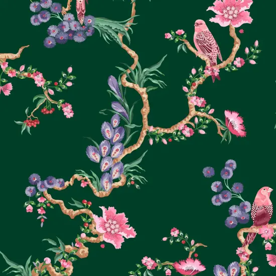 Cath Kidston Birds & Berries Emerald Wallpaper {2}