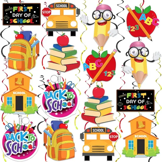 Hanging Swirls for School Decorations - Pack of 46 {1}