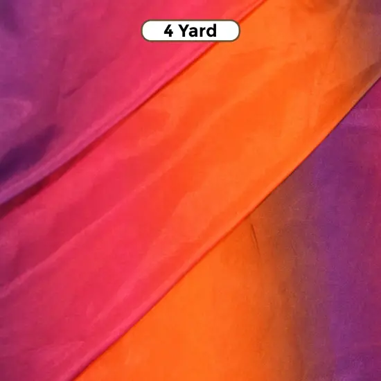Multi Color Rainbow Satin Fabric 60" Wide Silky Charmeuse with Ombre Color Wave Purple Orange Rainb {1}