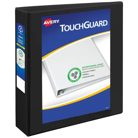 Avery TouchGuard Protection View 3 Ring Binder, Clear View Cover, 2" Slant Rings, 1 Black Binder (17119) {1}