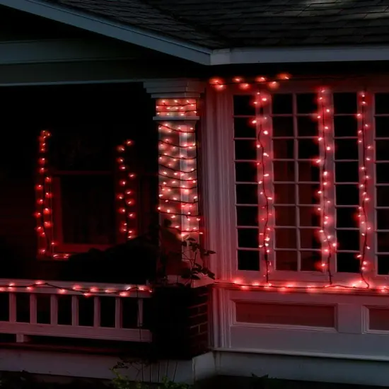 100 LED 32ft Solar Powered Outdoor String Light Red {2}