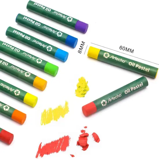 Oil Pastels Set of 50 Colors (8 x 60 mm), Soft Oil Pastels for Art Painting, Drawing, Blending, Art Supplies for Artists, Beginners, Students, Teachers {3}